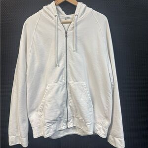 James Perse White Zip-Up Hoodie